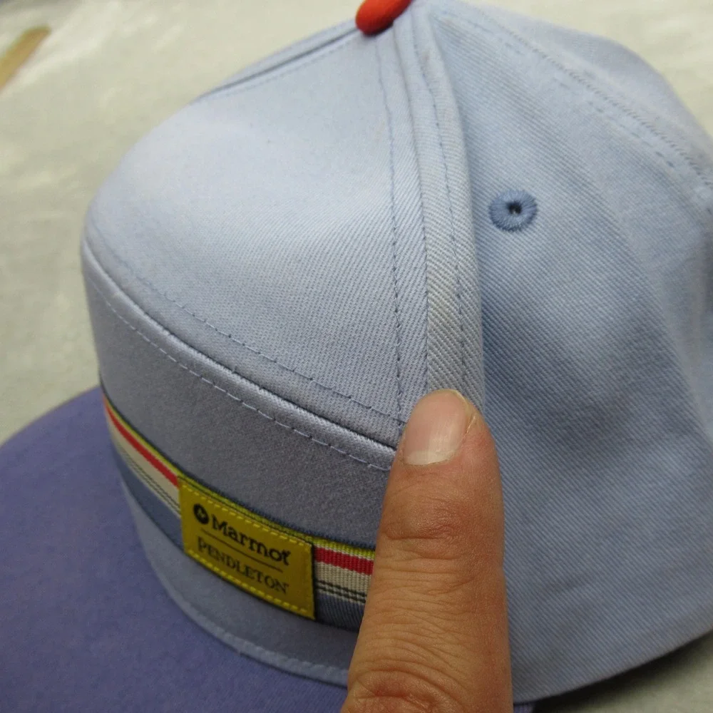 Marmot x Pendleton Cap Hat Unisex One Size Blue Cotton Snap Back Classic 5-Panel